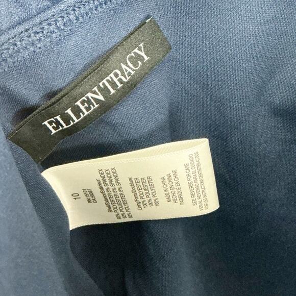 Ellen Tracy Womens One Piece Bathing Suit Swimsuit Navy Blue Halter Tie Neck - Picture 5 of 5